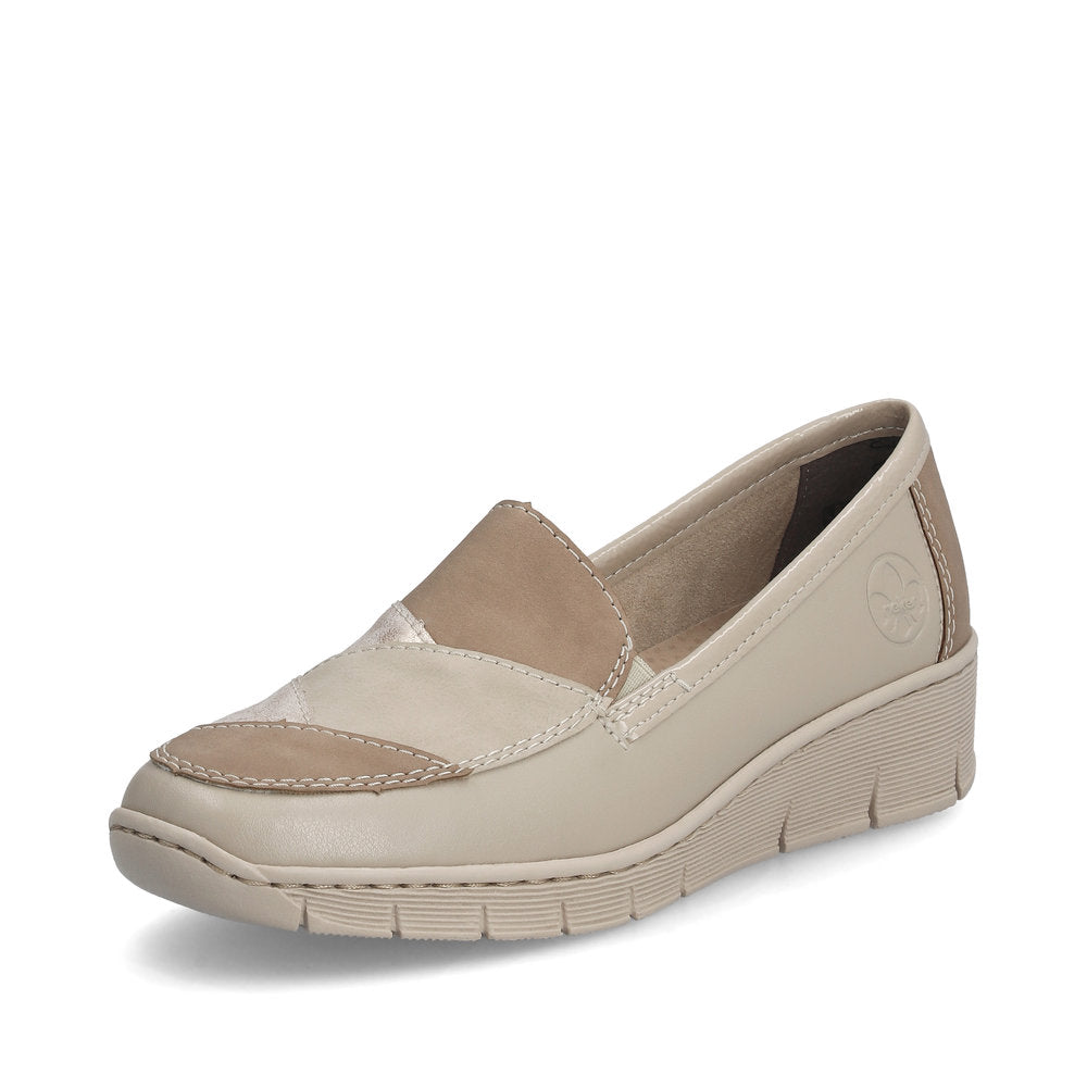 Rieker 53785-60 Beige Combi Slip On Shoes