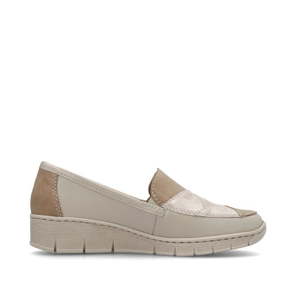 Rieker 53785-60 Beige Combi Slip On Shoes