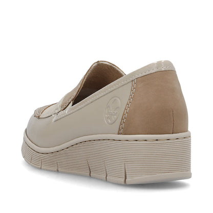 Rieker 53785-60 Beige Combi Slip On Shoes