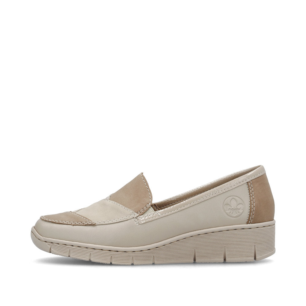 Rieker 53785-60 Beige Combi Slip On Shoes