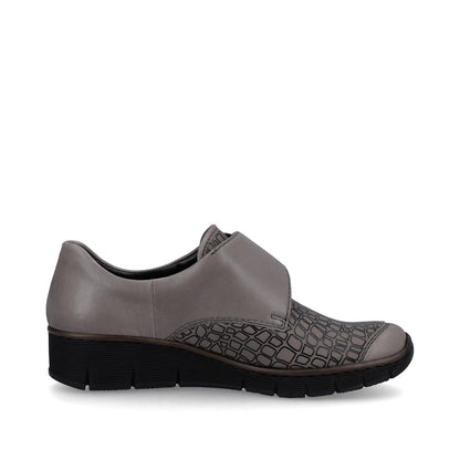 Rieker 537C0-42 Light Grey Velcro Shoes