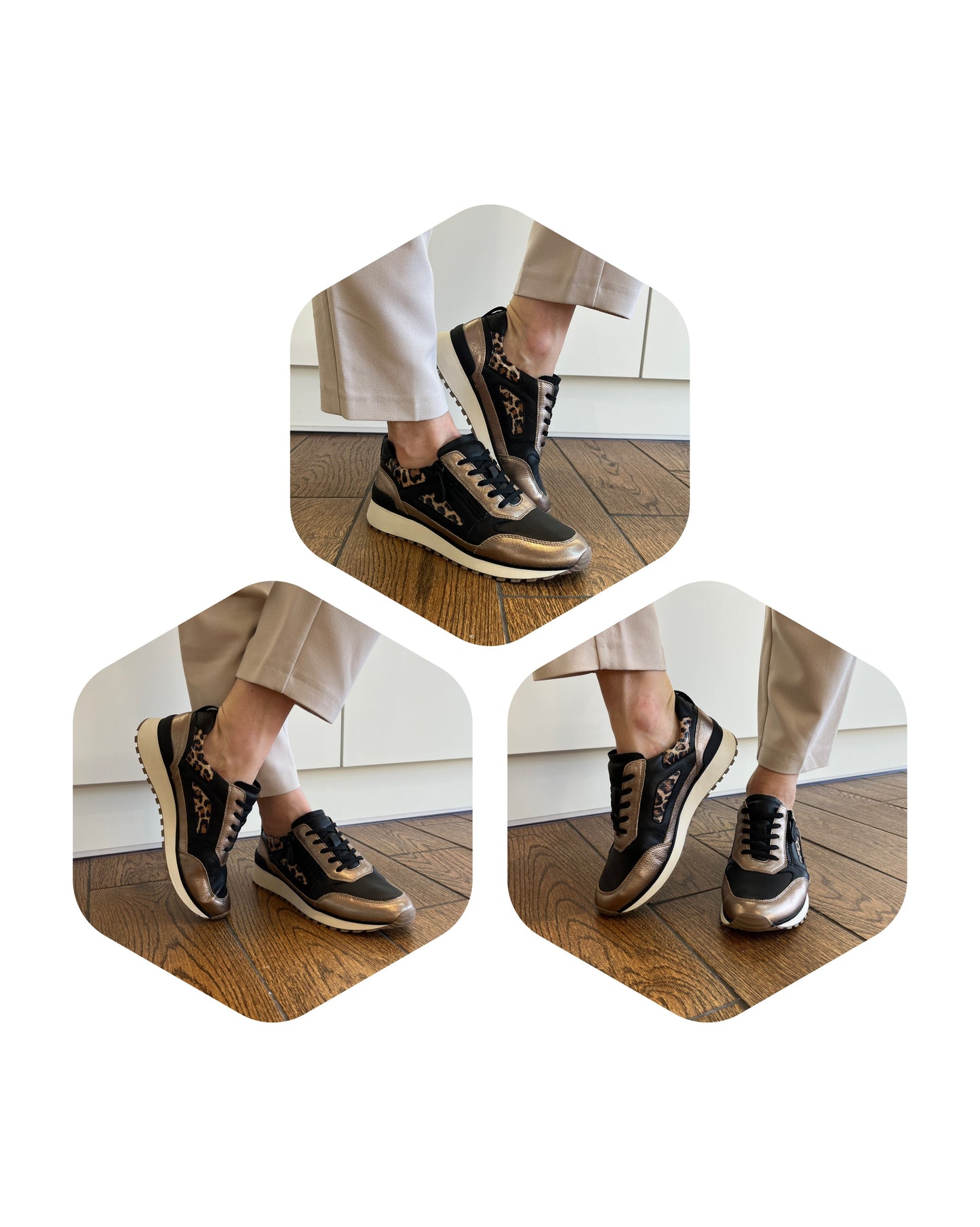 Caprice 9-23702-45 322 Taupe/Black G Fit Sneakers