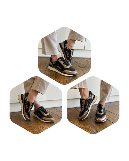 Caprice 9-23702-45 322 Taupe/Black G Fit Sneakers