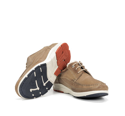 Fluchos F2149 Tan Lace Shoes with Cream Heel