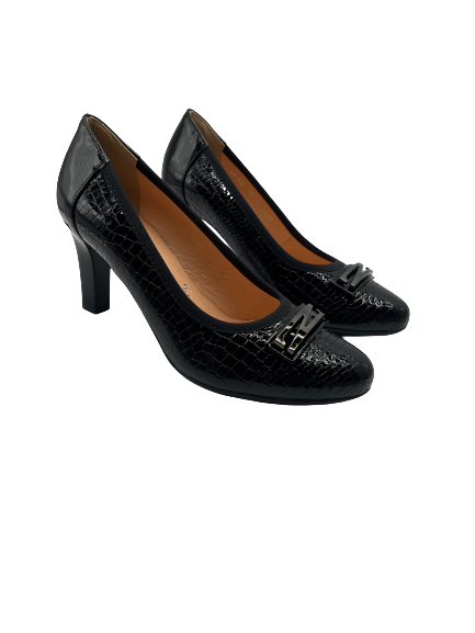 Bioeco by Arka 5402 2035+0083 Black Croc Patent Heels