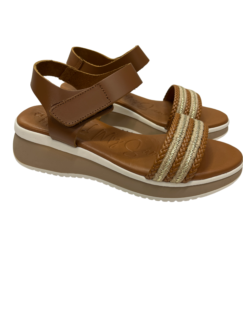 Oh My Sandals 5414 Tan Combi Roble Combi Velcro Sandals