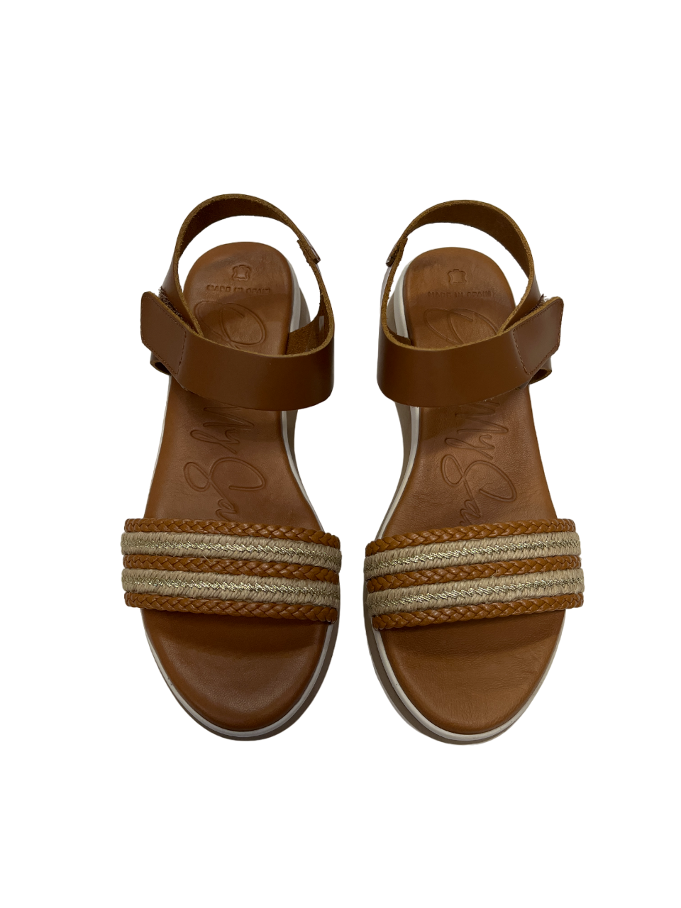 Oh My Sandals 5414 Tan Combi Roble Combi Velcro Sandals