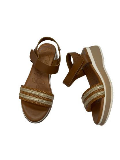 Oh My Sandals 5414 Tan Combi Roble Combi Velcro Sandals