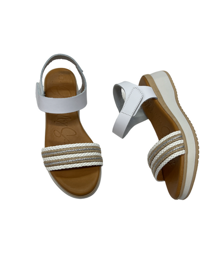 Oh My Sandals 5414 White Combi Velcro Sandals