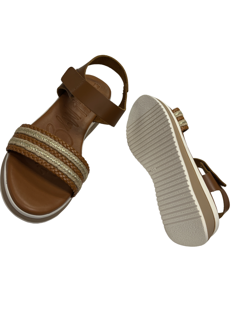 Oh My Sandals 5414 Tan Combi Roble Combi Velcro Sandals