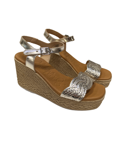 Oh My Sandals 5461 Bronze Weave Champan Wedge Sandals