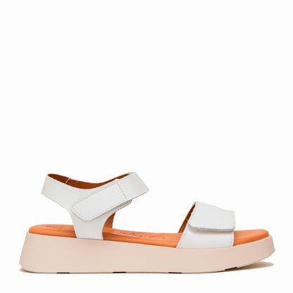Oh My Sandals 5650 2543 White 2 Velcro Strap Sandals