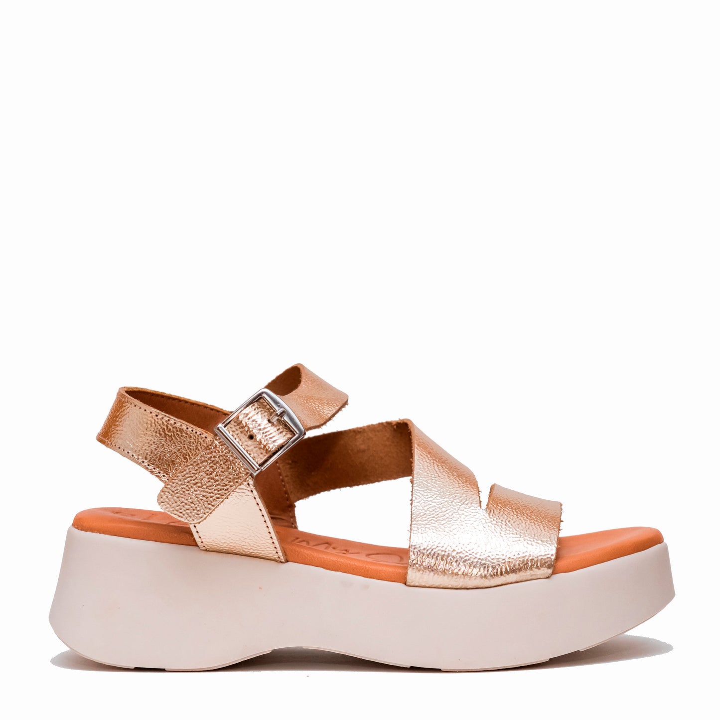 Oh My Sandals 5685 2544 Champan Gold Strappy Wedge Low Sandals9