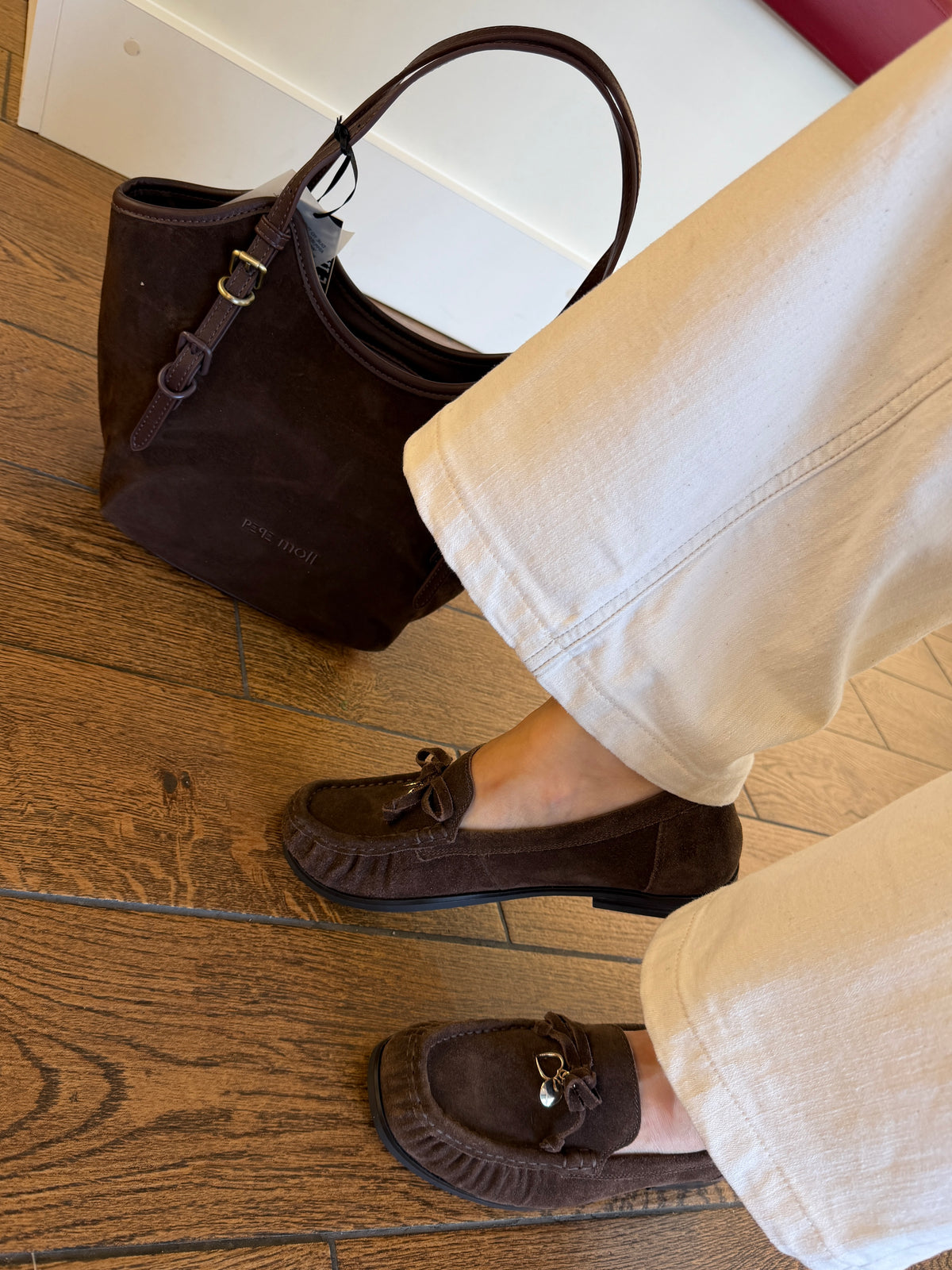 Gabor Comfort 4008.02.002 Cacao Brown Suede G Fit Slip On Loafers