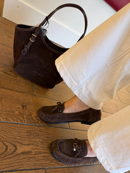 Gabor Comfort 4008.02.002 Cacao Brown Suede G Fit Slip On Loafers