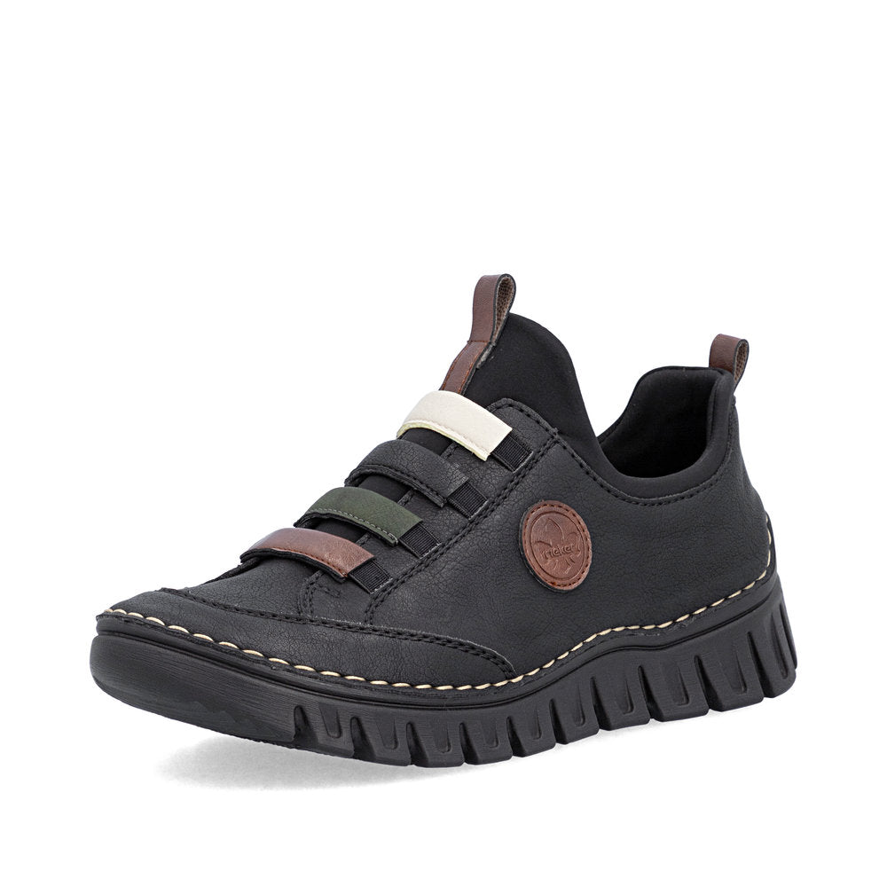 Rieker 57550-00 Black Multi Slip On Shoes