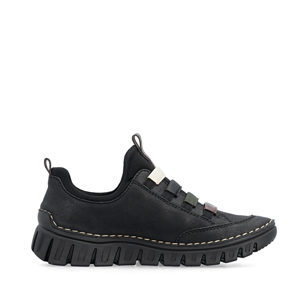 Rieker 57550-00 Black Multi Slip On Shoes
