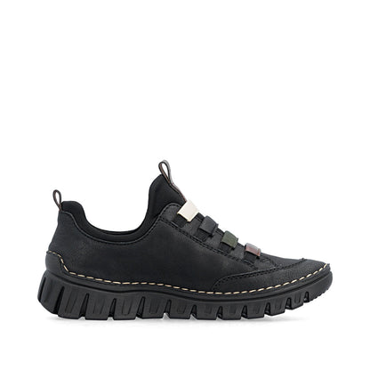 Rieker 57550-00 Black Multi Slip On Shoes