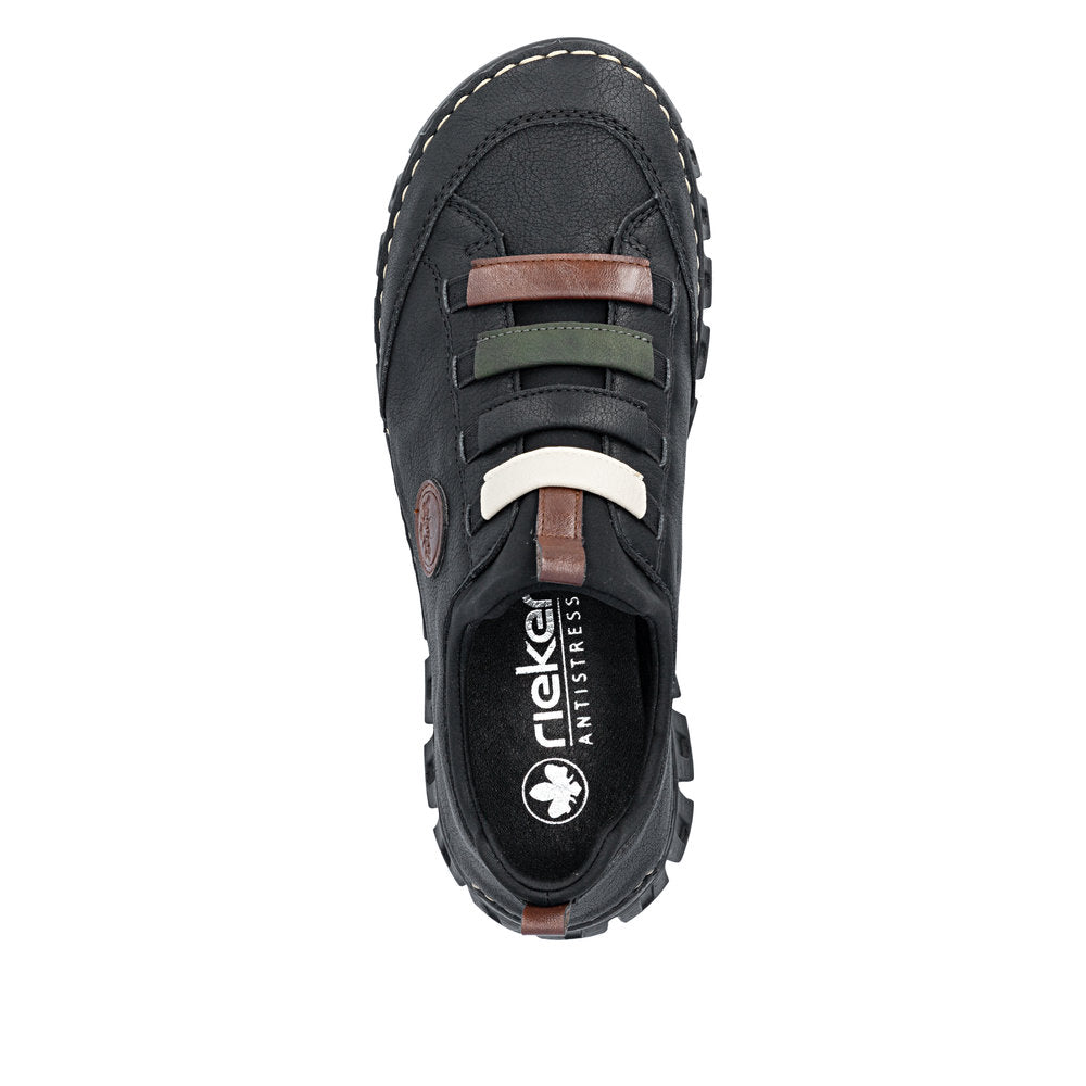 Rieker 57550-00 Black Multi Slip On Shoes