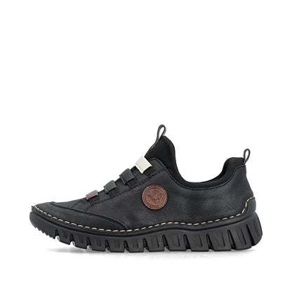 Rieker 57550-00 Black Multi Slip On Shoes