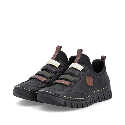 Rieker 57550-00 Black Multi Slip On Shoes