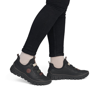 Rieker 57550-00 Black Multi Slip On Shoes