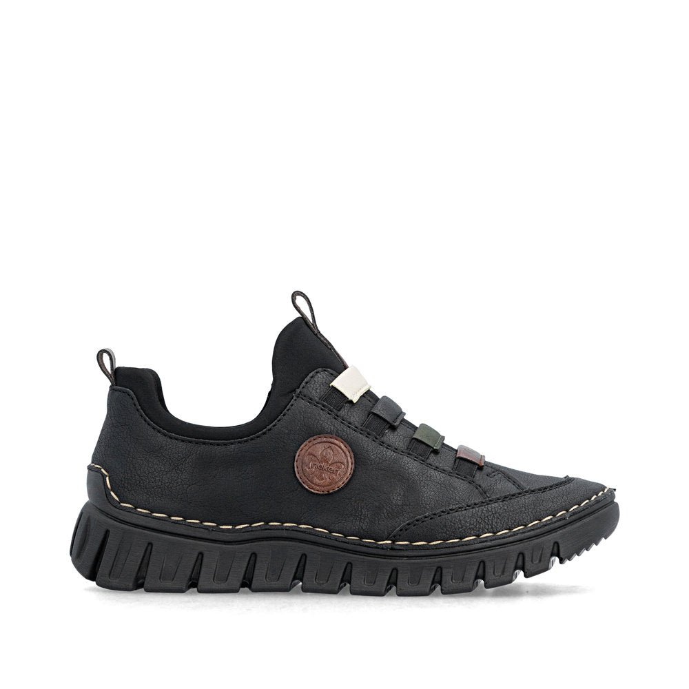 Rieker 57550-00 Black Multi Slip On Shoes