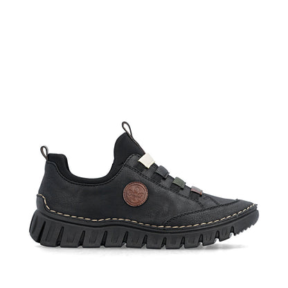 Rieker 57550-00 Black Multi Slip On Shoes