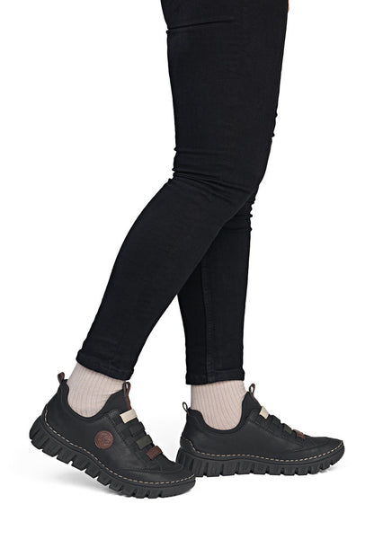 Rieker 57550-00 Black Multi Slip On Shoes
