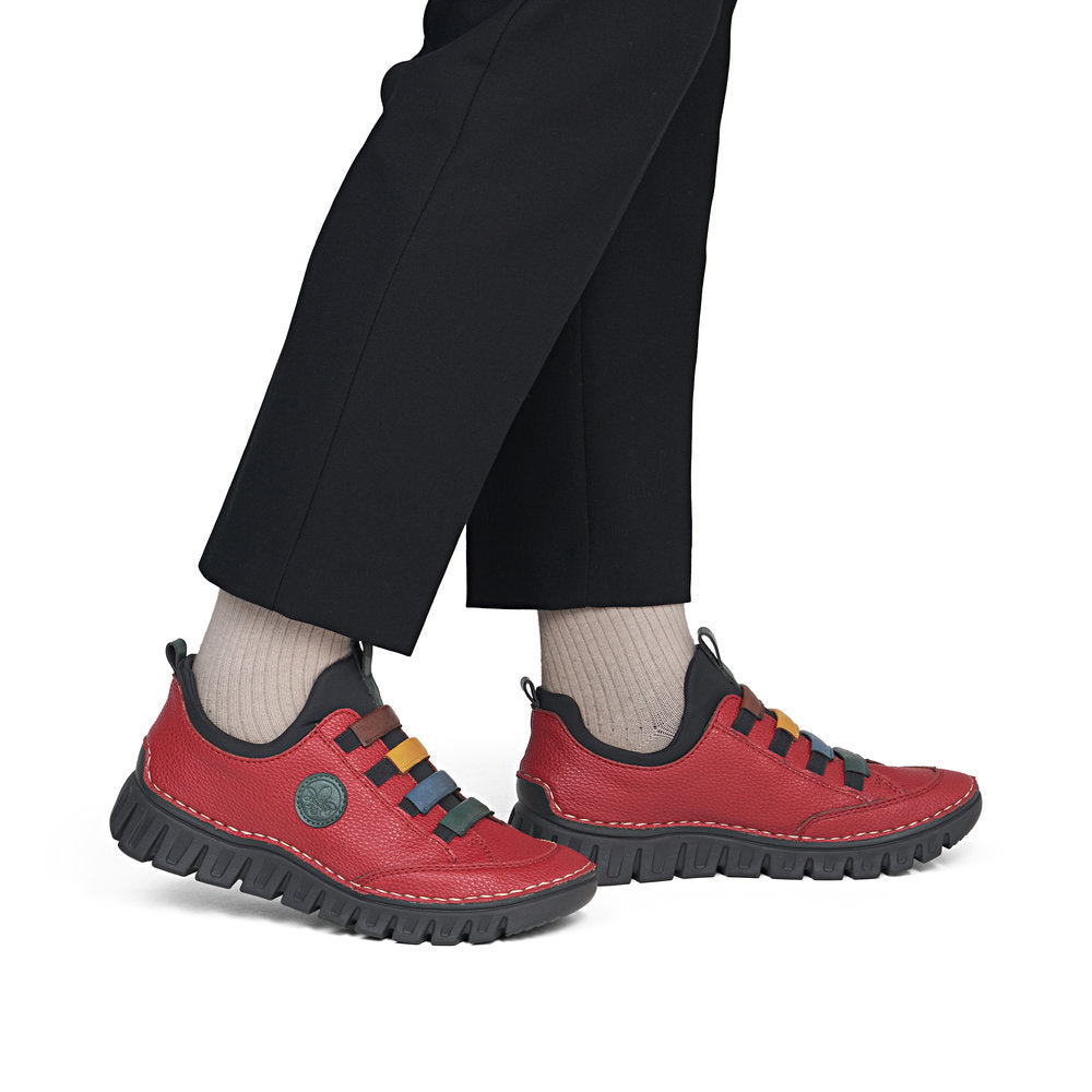 Rieker 57550-33 Red Multi Slip On Shoes
