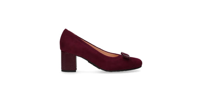 Bioeco by Arka 5856 2563+2801+2763 Burgundy Suede Woven Heel & Bow