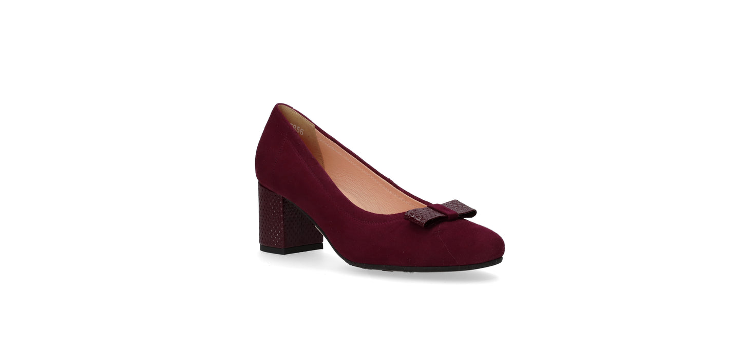 Bioeco by Arka 5856 2563+2801+2763 Burgundy Suede Woven Heel & Bow