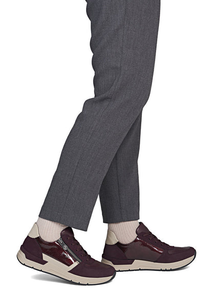 Rieker 58902-35 Wine & Taupe Trainers with Lace & Zip