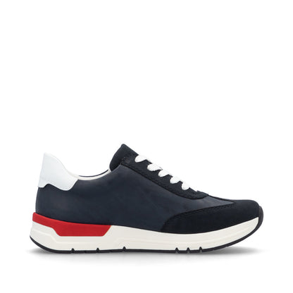 Rieker 58923-14 Navy & Red Sneakers with Zip & White Heel