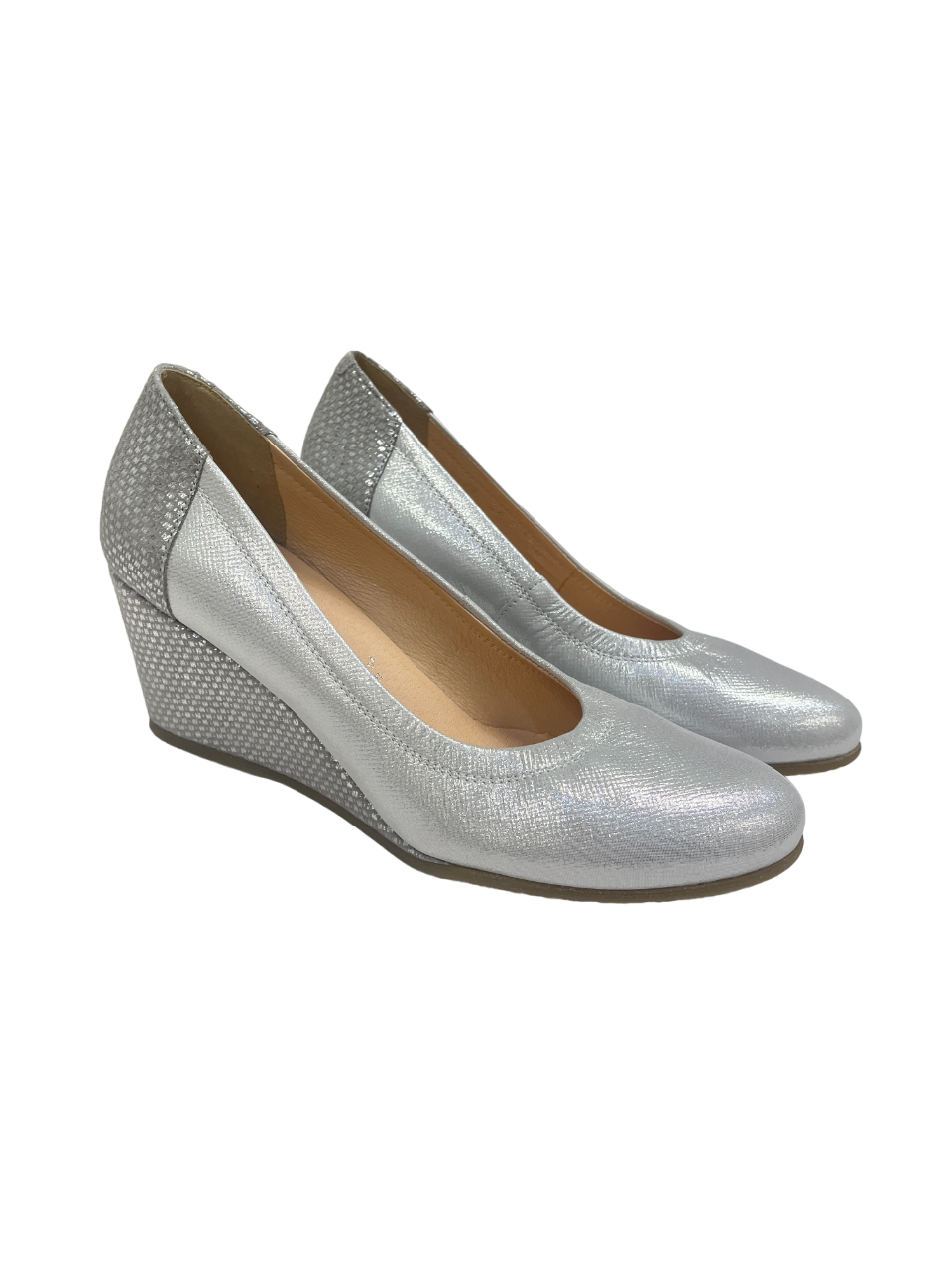 Bioeco by Arka 5899 2103+1732 Silver Leather Wedges