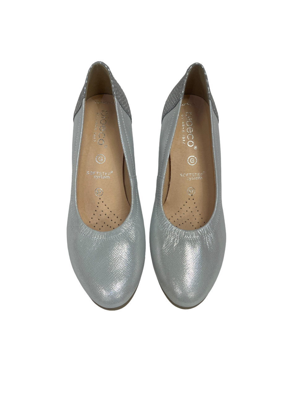 Bioeco by Arka 5899 2103+1732 Silver Leather Wedges