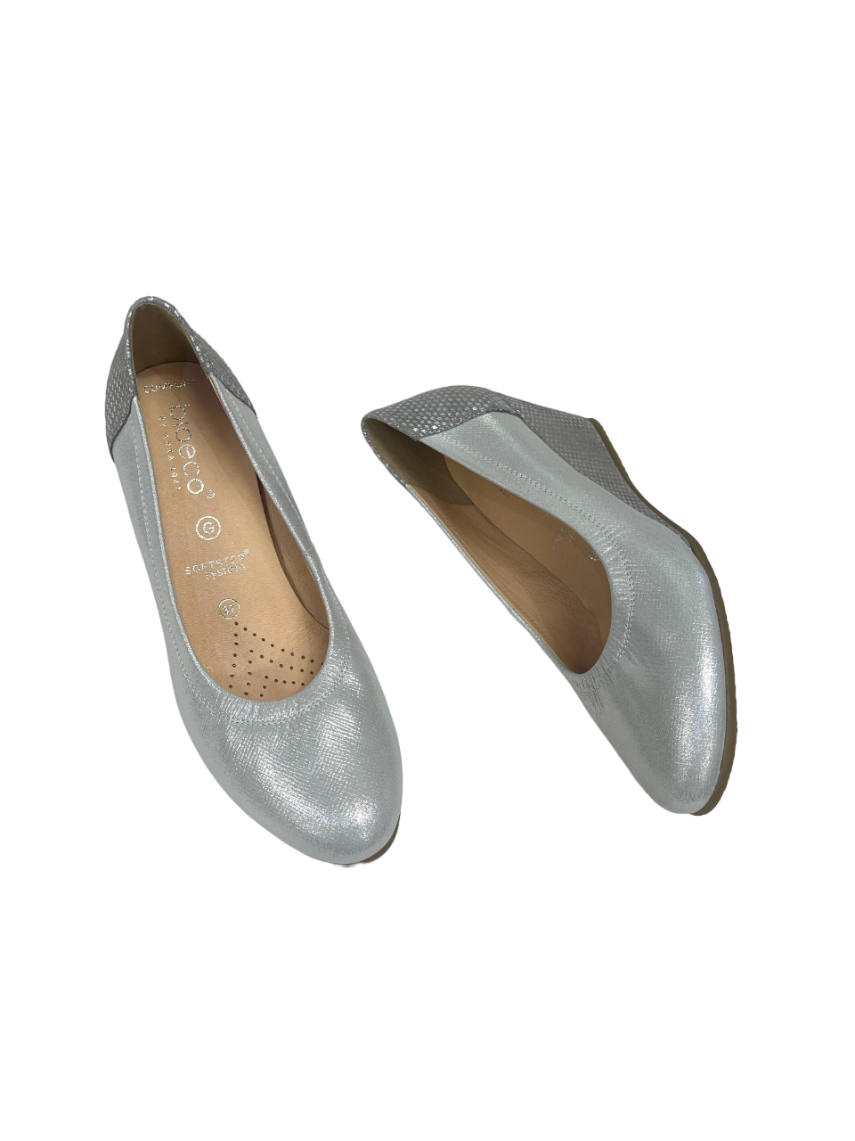 Bioeco by Arka 5899 2103+1732 Silver Leather Wedges