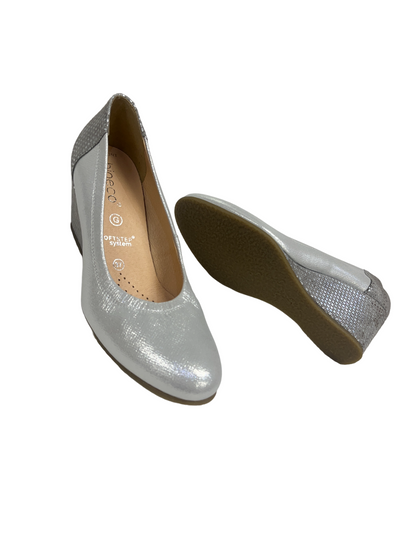 Bioeco by Arka 5899 2103+1732 Silver Leather Wedges