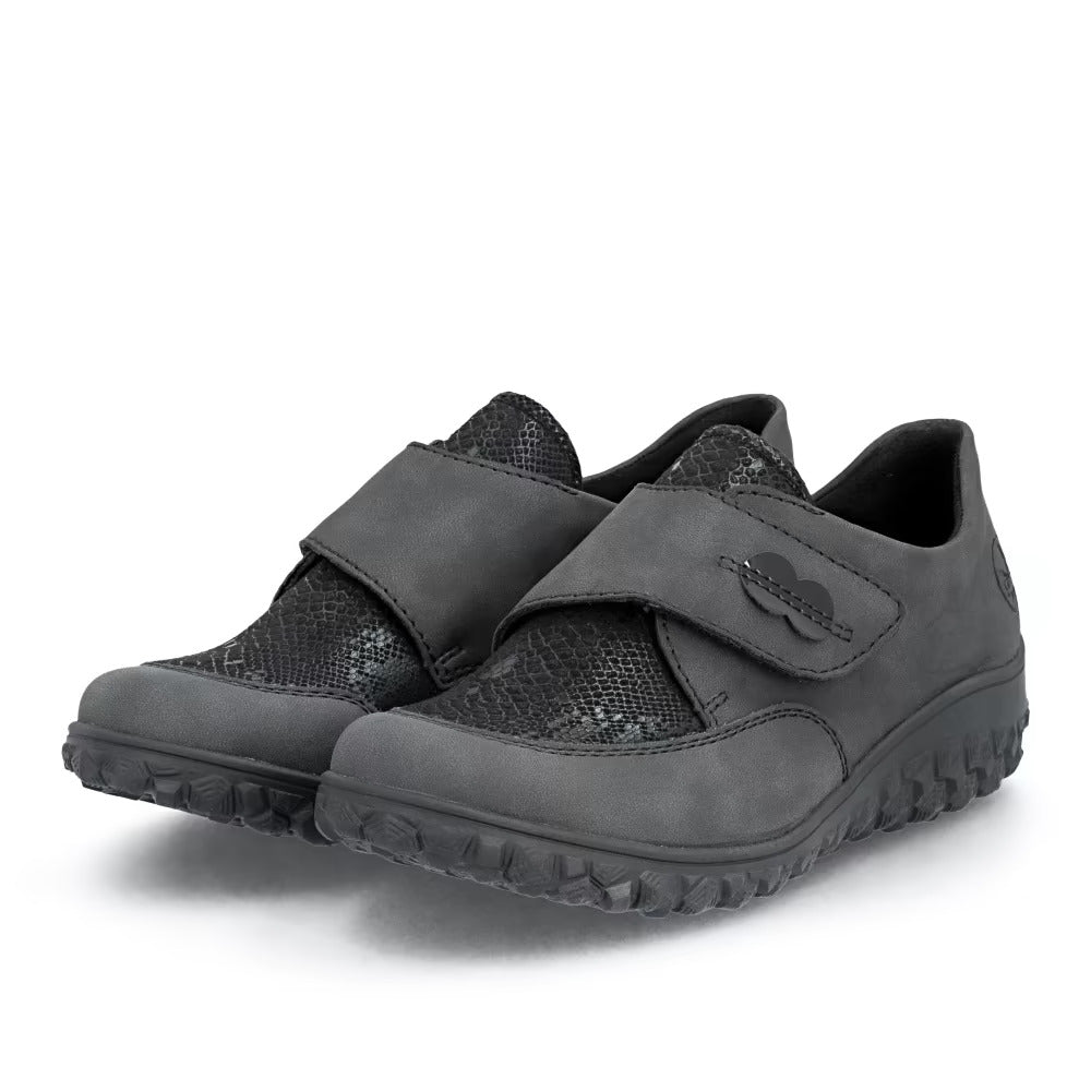 Rieker 59552-45 Anthracite H Fit Velcro Shoes