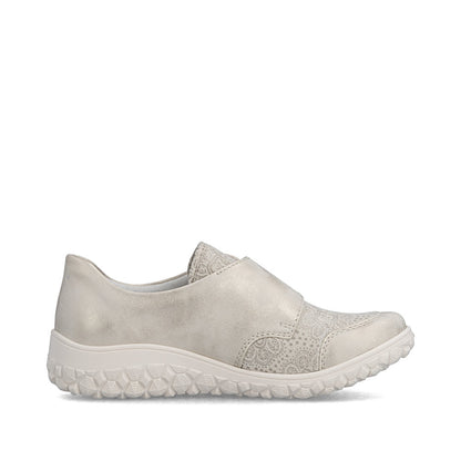 Rieker 59552-62 Beige Cream H Fit Velcro Shoes