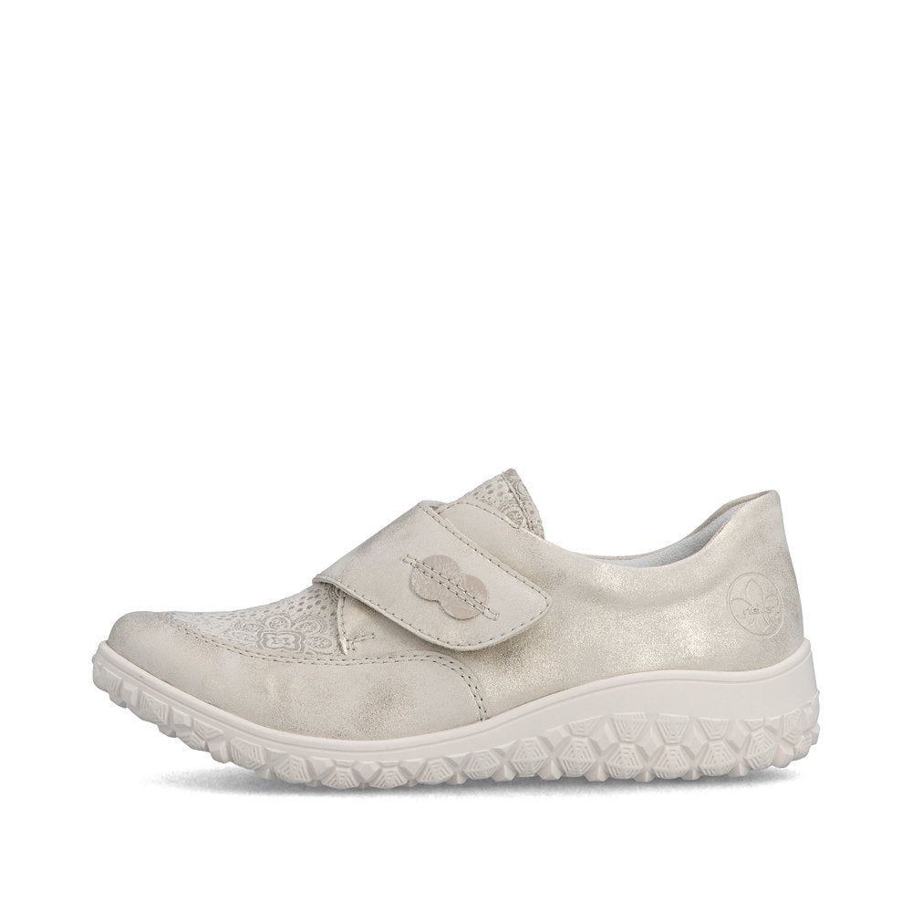 Rieker 59552-62 Beige Cream H Fit Velcro Shoes