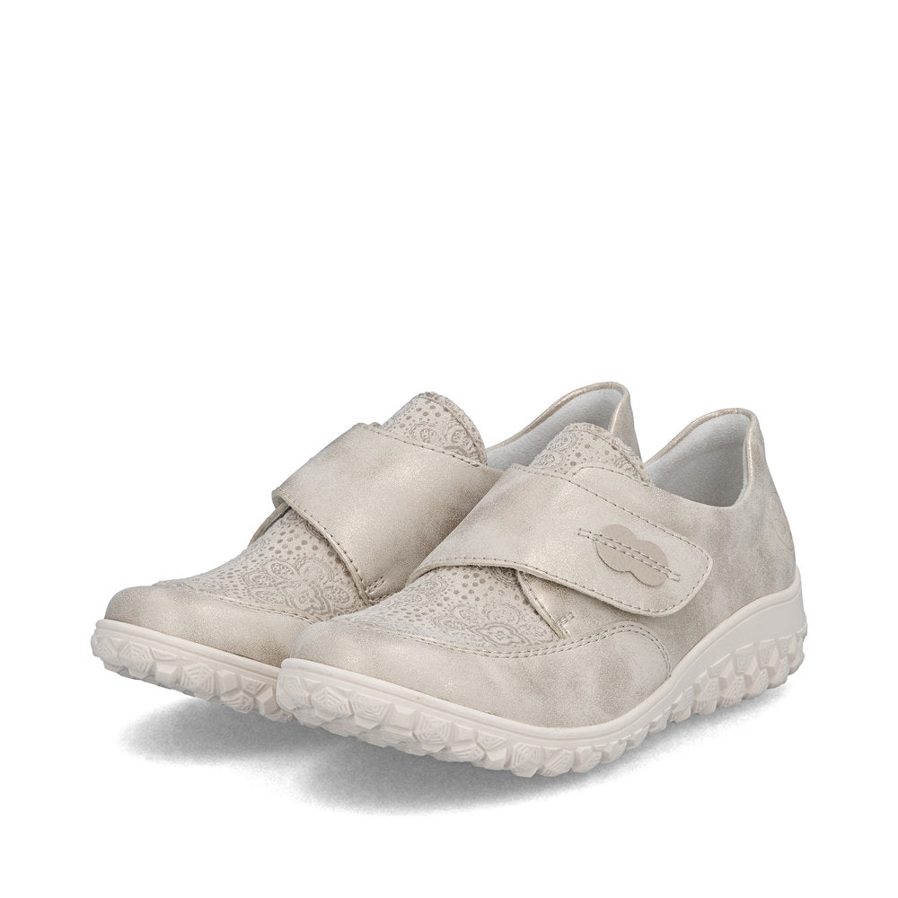 Rieker 59552-62 Beige Cream H Fit Velcro Shoes