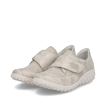 Rieker 59552-62 Beige Cream H Fit Velcro Shoes