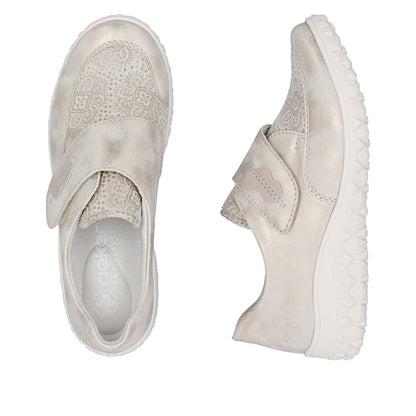 Rieker 59552-62 Beige Cream H Fit Velcro Shoes