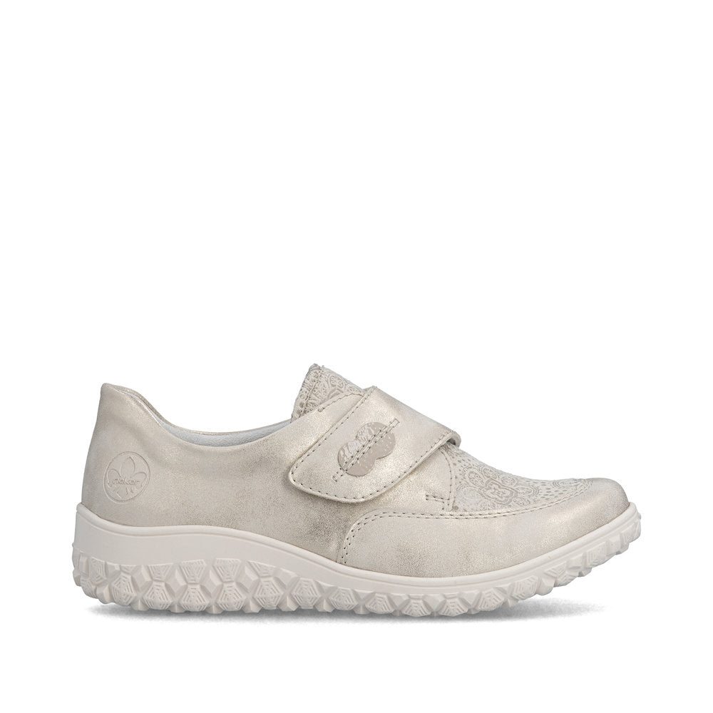 Rieker 59552-62 Beige Cream H Fit Velcro Shoes