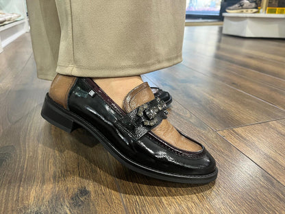 Dorking by Fluchos D9118 Nanna Black, Marmota & Burdeos Slip On Shoes