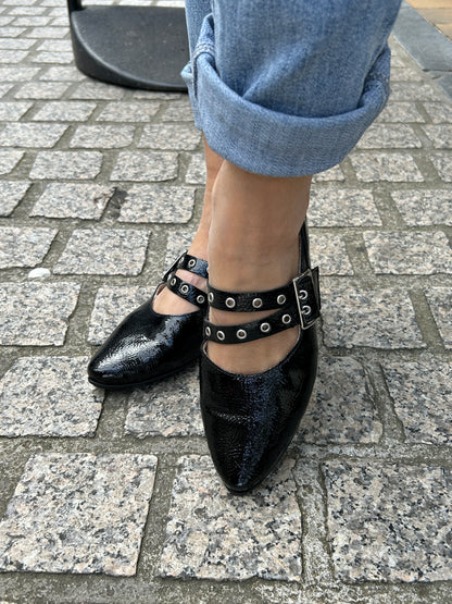 Rieker 47071-00 Black F 1/2 Fit Slingback Low Heels