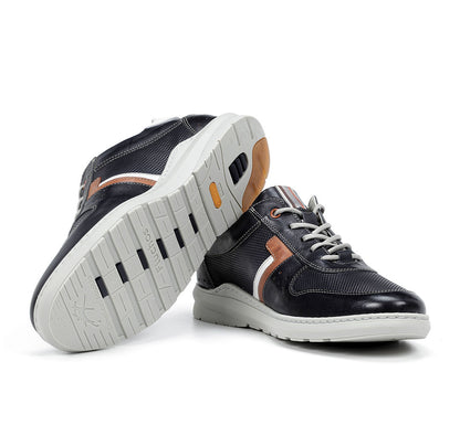 Fluchos F1162 Navy Lace Shoes with White Heel