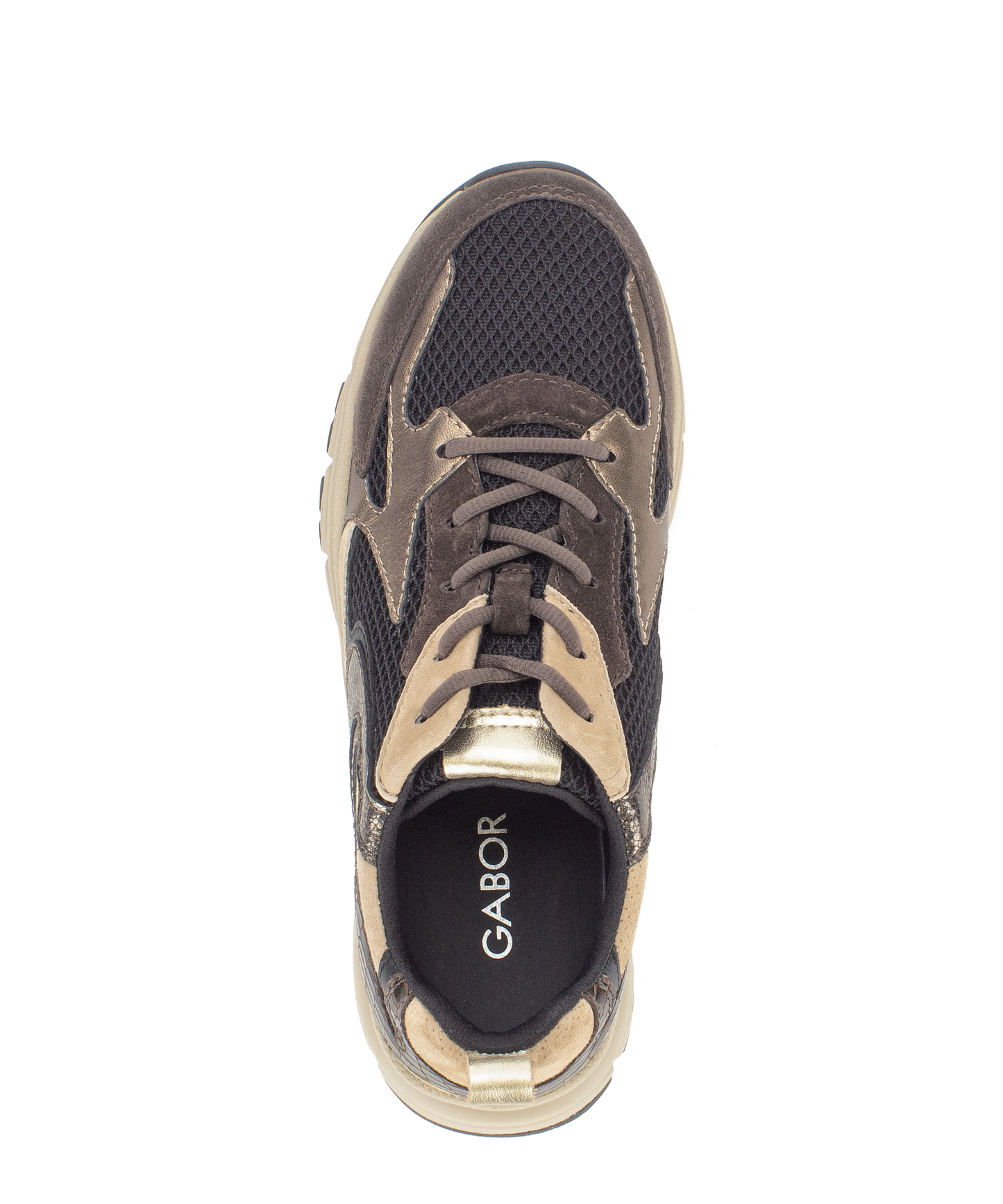 Gabor Comfort 6005.01.007 Black, Brown & Sand Mix G Fit Sneakers