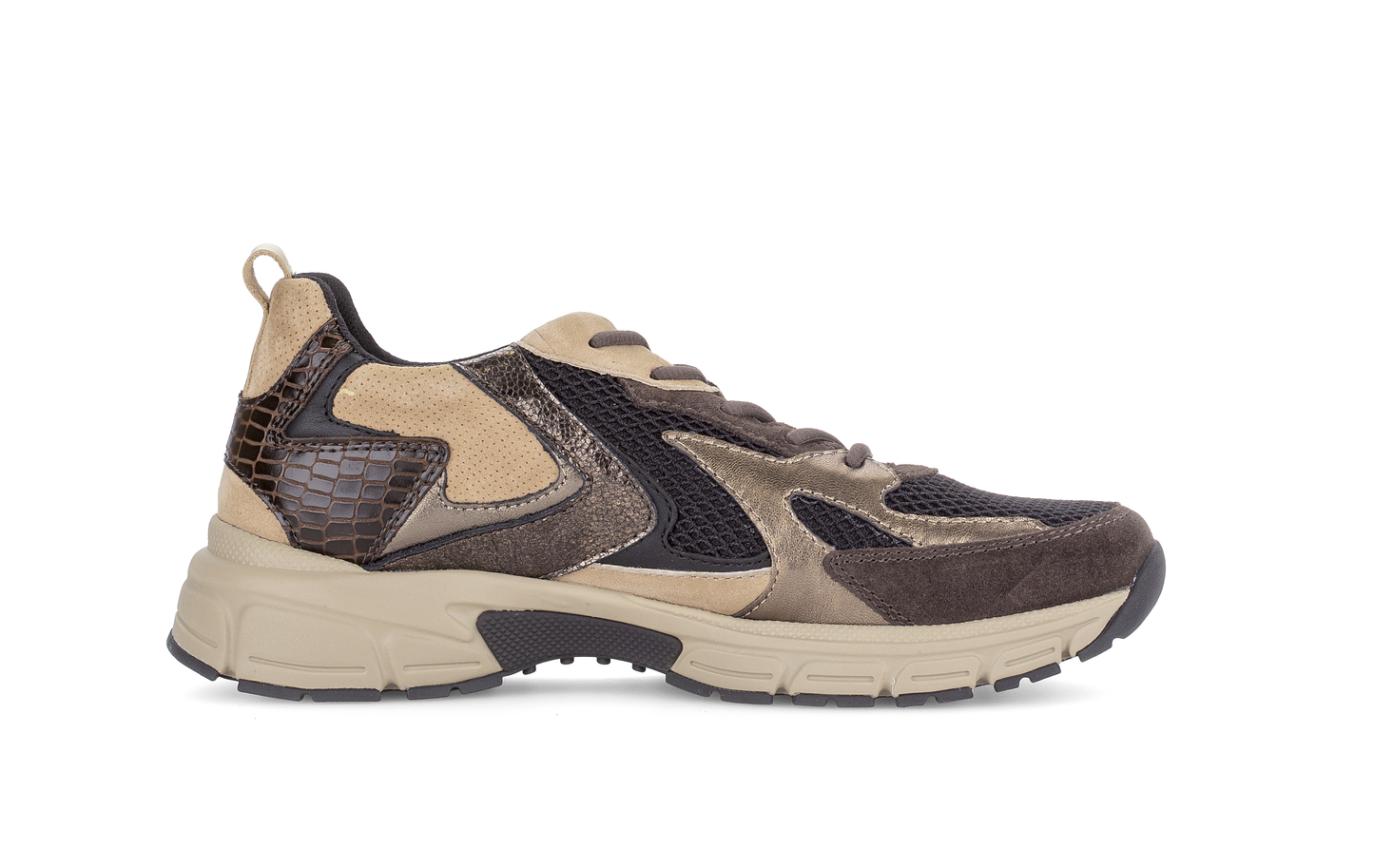 Gabor Comfort 6005.01.007 Black, Brown & Sand Mix G Fit Sneakers